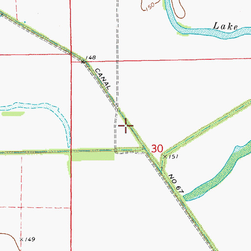 Topographic Map of Canal Number 67, AR