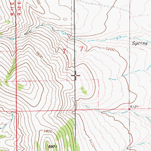Topographic Map of 14N12E07DB__01 Spring, MT