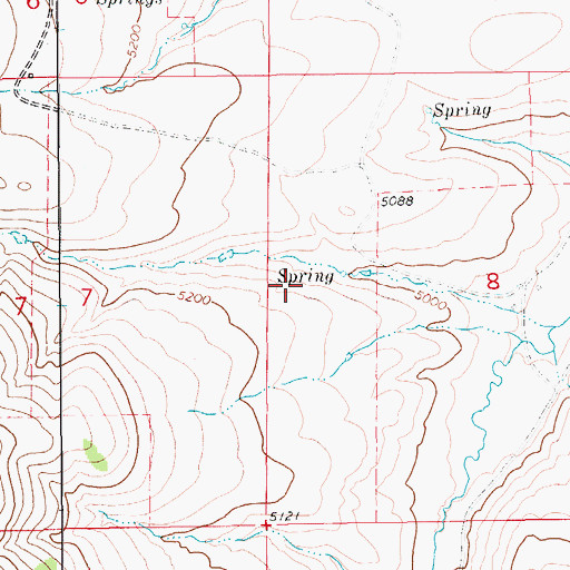 Topographic Map of 14N12E08BC__01 Spring, MT