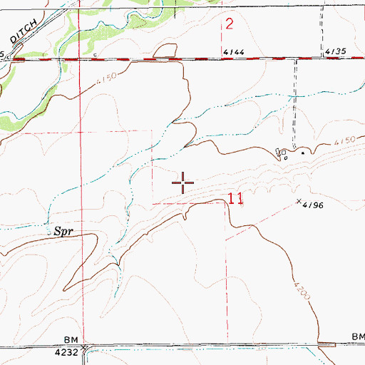 Topographic Map of 14N14E11BD__01 Spring, MT