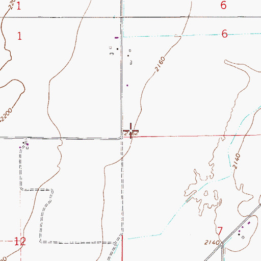 Topographic Map of 14N55E06CAC_01 Well, MT