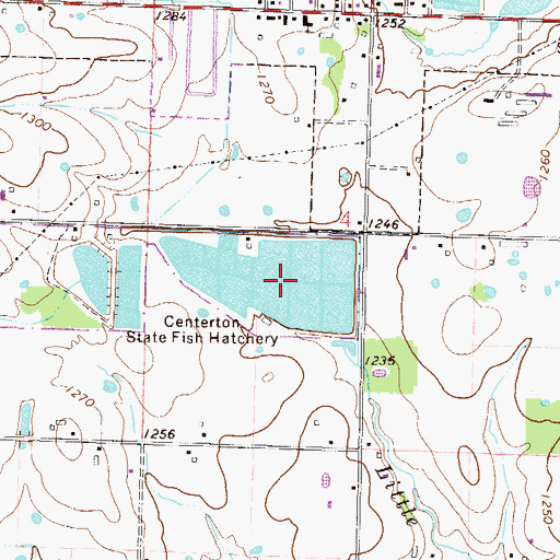 Topographic Map of Centerton State Fish Hatchery, AR