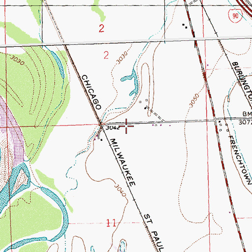 Topographic Map of 14N21W11ABAB01 Well, MT