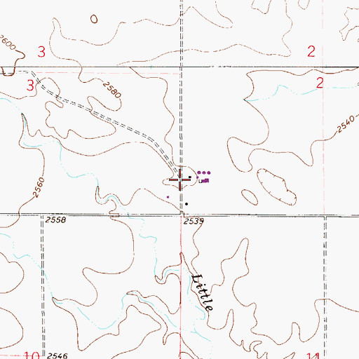 Topographic Map of 14N53E02CCBC01 Well, MT