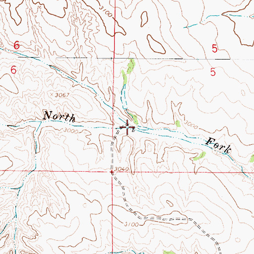Topographic Map of 14N47E05CCBA01 Well, MT