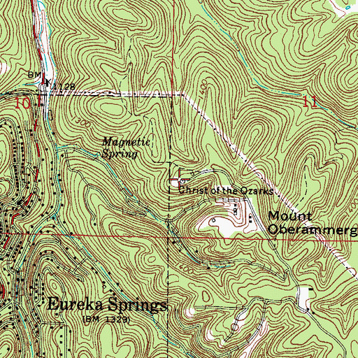 Topographic Map of Christ of the Ozarks, AR