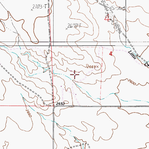 Topographic Map of 14N53E04CBDD01 Well, MT