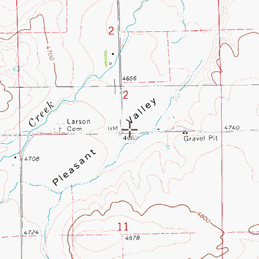 Topographic Map of 14N12E02DC__02 Well, MT