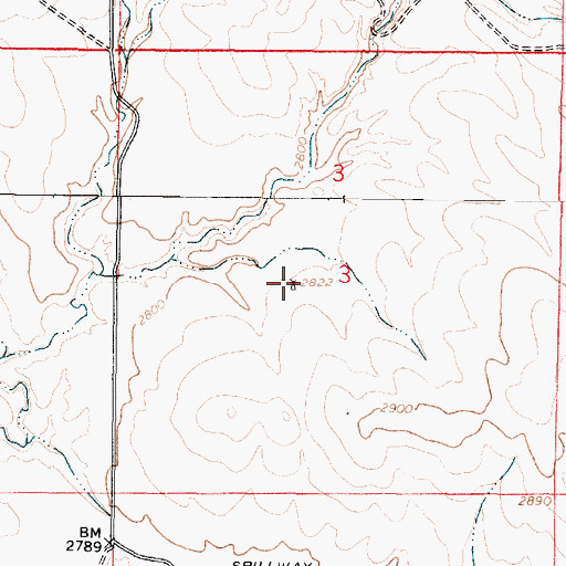 Topographic Map of 14N45E03CAAB01 Well, MT