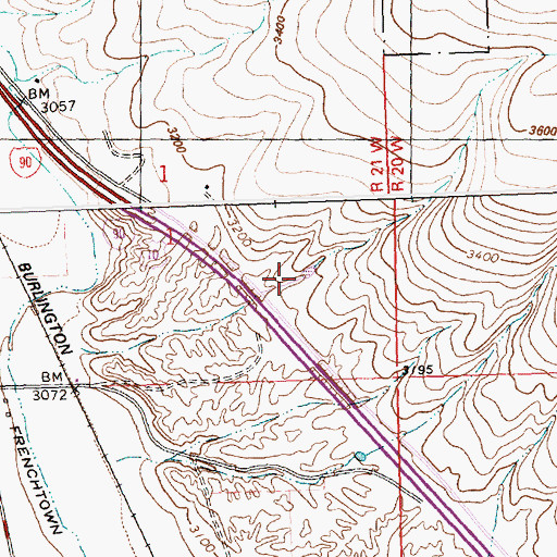 Topographic Map of 14N21W01DDBB01 Well, MT