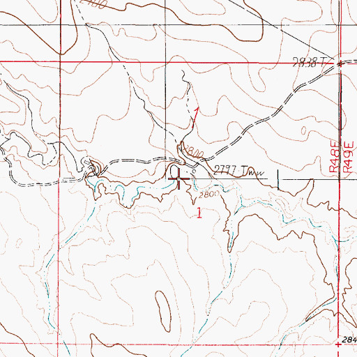 Topographic Map of 14N48E01ACB_01 Well, MT