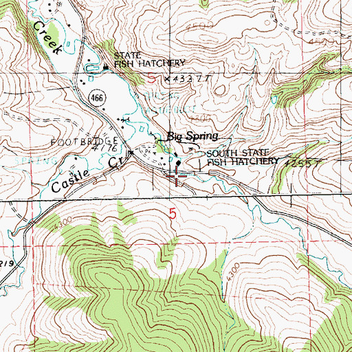 Topographic Map of 14N19E05DBC_01 Spring, MT