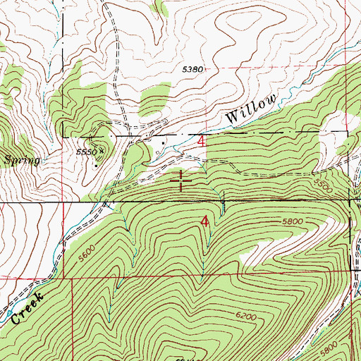 Topographic Map of 14N11E04CA__01 Spring, MT