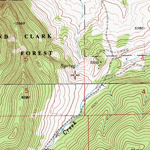 Topographic Map of 14N11E05DA__01 Spring, MT