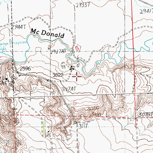 Topographic Map of 14N27E05DBB_01 Well, MT