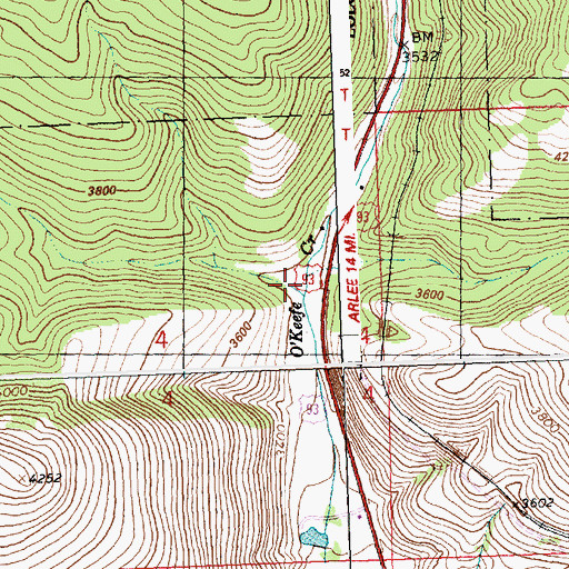 Topographic Map of 14N20W04ADBD01 Well, MT