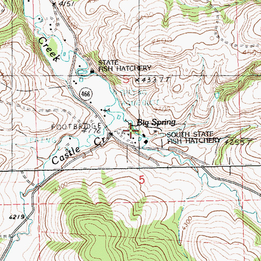Topographic Map of 14N19E05CAA_01 Spring, MT
