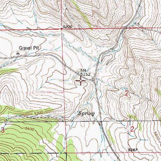 Topographic Map of 14N11E02BC__01 Spring, MT