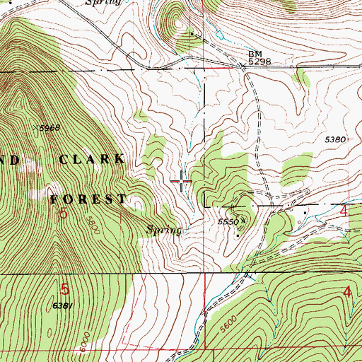 Topographic Map of 14N11E05AD__01 Spring, MT