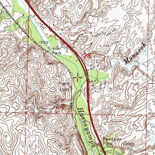 Topographic Map of Monarch Wash, AZ