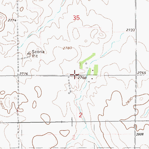 Topographic Map of 15N60E35DCC02_ Well, MT