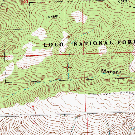 Topographic Map of 14N20W03AA__01 Well, MT