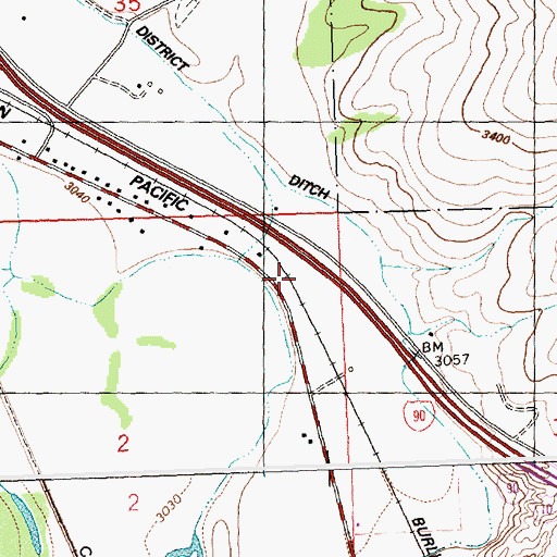 Topographic Map of 14N21W02AA__01 Well, MT