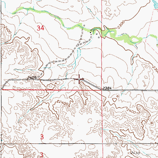 Topographic Map of 15N54E34DDCA01 Well, MT