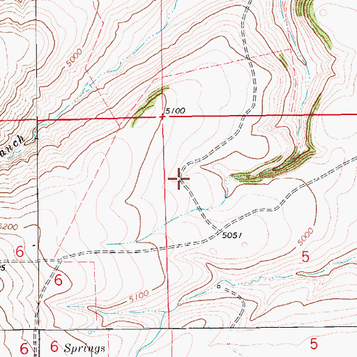 Topographic Map of 14N12E05BB__01 Spring, MT
