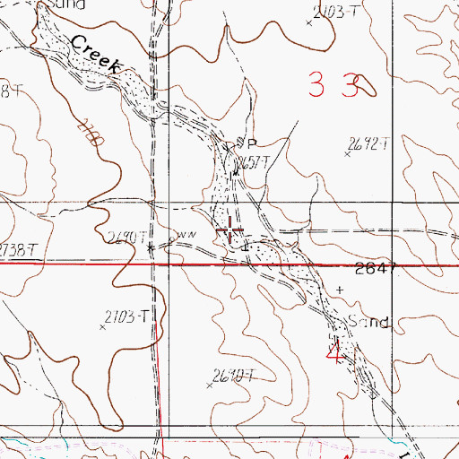 Topographic Map of 15N53E33CBC_01 Well, MT