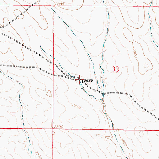 Topographic Map of 15N45E33CBAD01 Well, MT