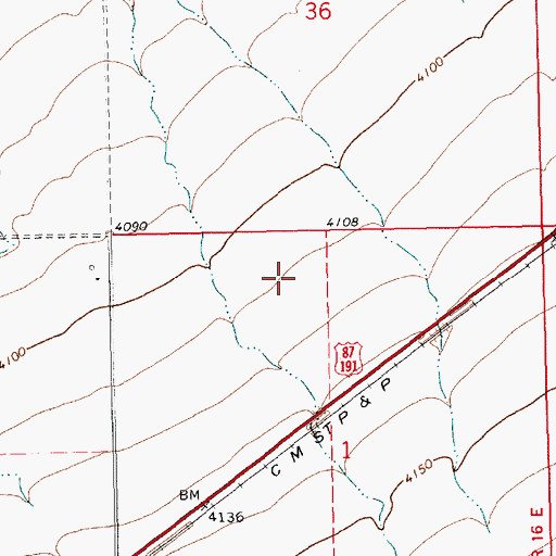 Topographic Map of 15N16E25CDDC01 Well, MT