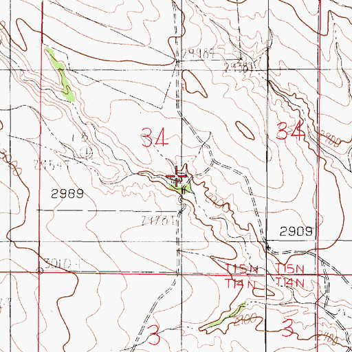 Topographic Map of 15N48E34DBCB01 Well, MT