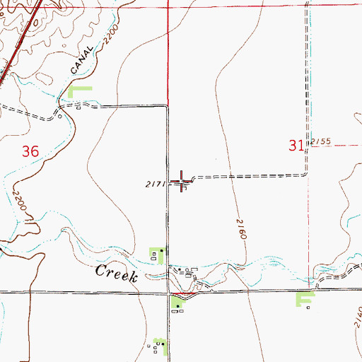 Topographic Map of 15N55E13CBB_01 Well, MT