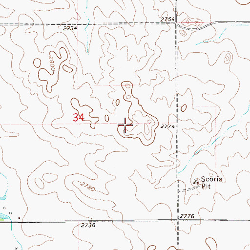 Topographic Map of 15N60E34CBB01_ Well, MT