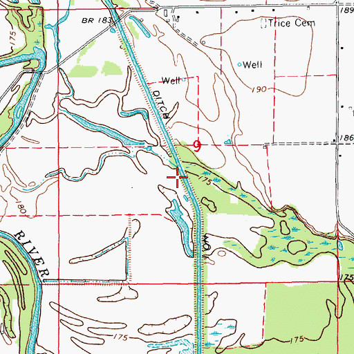 Topographic Map of Ditch Number 1, AR