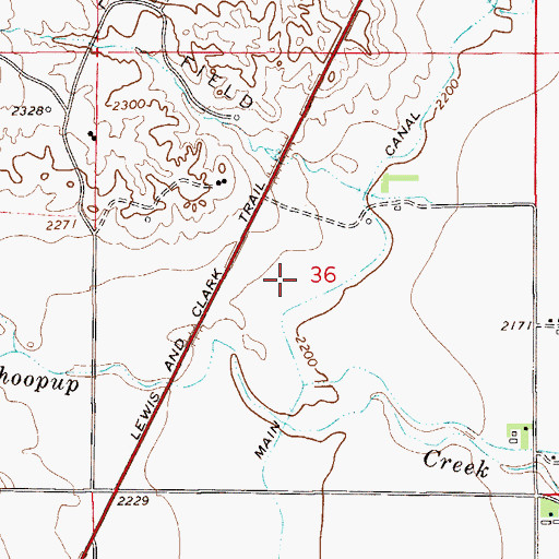 Topographic Map of 15N54E36ACA_02 Well, MT