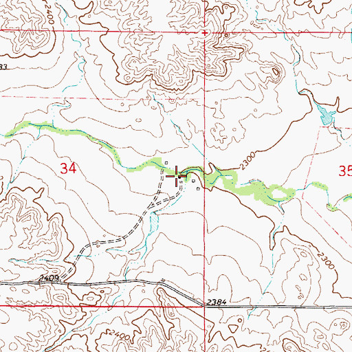 Topographic Map of 15N54E34CAAB01 Well, MT