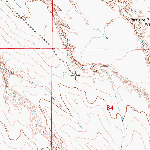 Topographic Map of 15N46E34BBDD01 Well, MT