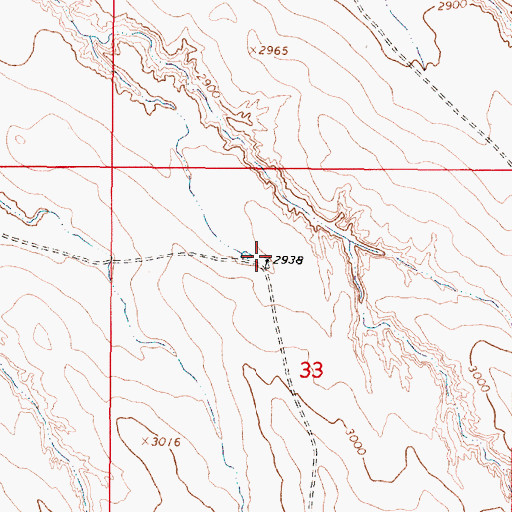 Topographic Map of 15N46E33BADC01 Well, MT