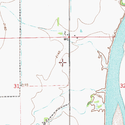 Topographic Map of 15N55E31ACA_01 Well, MT