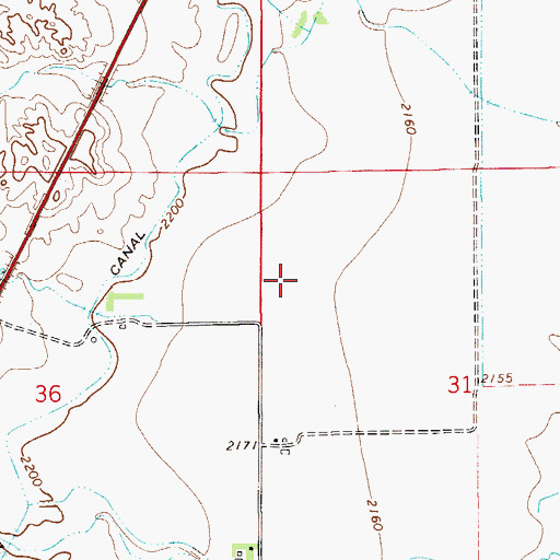 Topographic Map of 15N55E31ADA_01 Well, MT