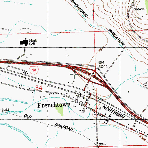 Topographic Map of 15N21W34AD__01 Well, MT