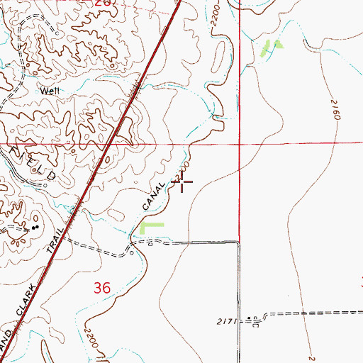 Topographic Map of 15N54E36AAC_01 Well, MT