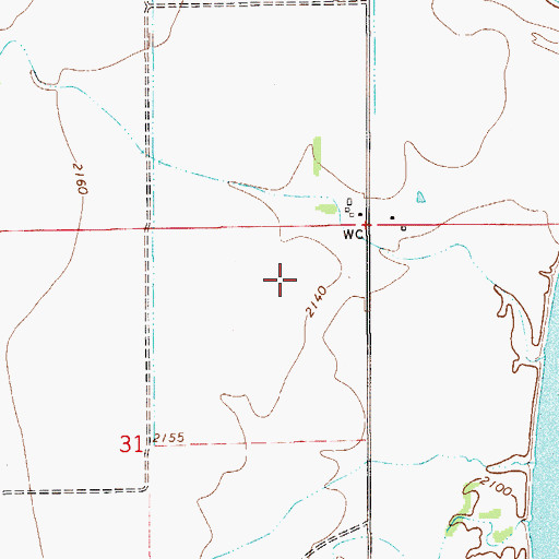 Topographic Map of 15N55E31AAB_01 Well, MT