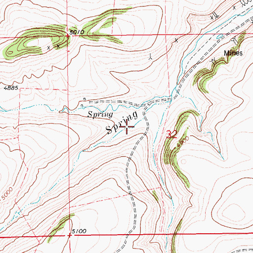 Topographic Map of 15N12E32BD__01 Spring, MT