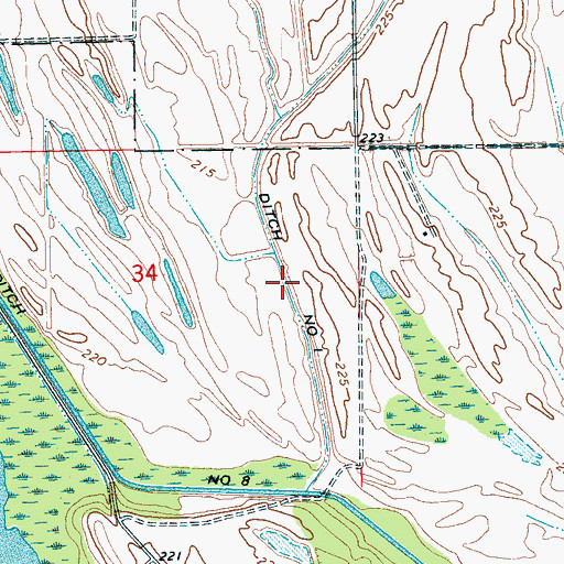 Topographic Map of Ditch Number 1, AR