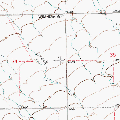 Topographic Map of 15N16E34ADDC01 Well, MT