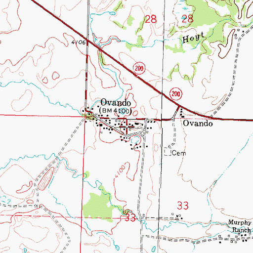 Topographic Map of 15N12W33BBAA01 Well, MT