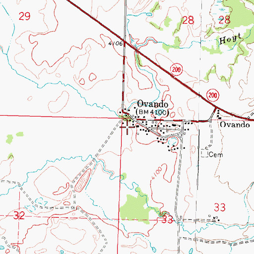Topographic Map of 15N12W33BBBA02 Well, MT